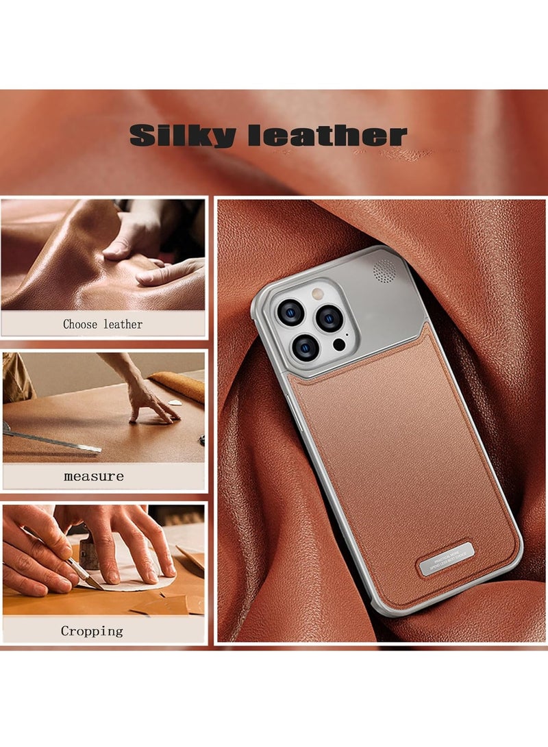 iPhone 16 Pro Max Case, Aromatic Aluminum Alloy Leather Texture Design, Magnetic Absorption Metal Shockproof Phone Cover, Ultra-Slim and Lightweight for Optimal Protection  - Image 5