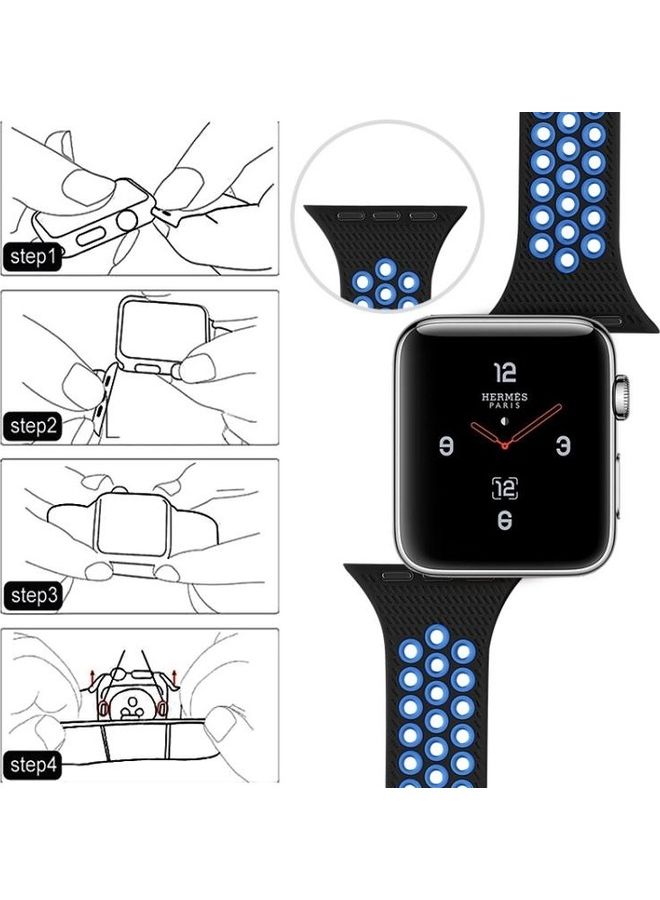 HuHa Replacement Watchband For Apple Watch Black/Blue - Image 2