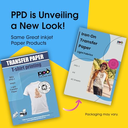 PPD 40 Sheets 8.5x11” - Inkjet Iron-on Heat Transfer Paper for White & Light Fabric and T-Shirts - Premium - PPD-1-40 - Image 2