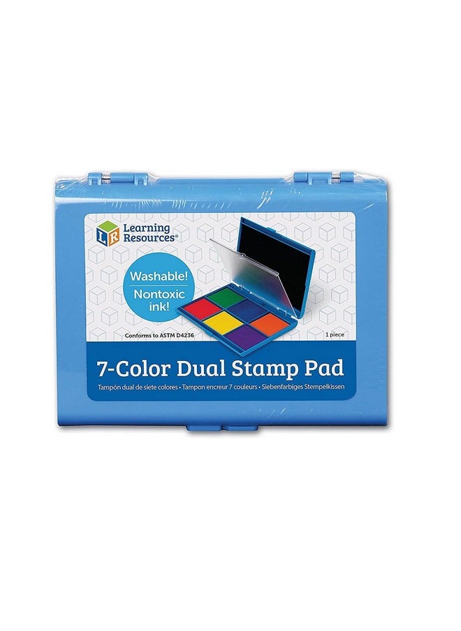 Learning Resources Learning Resources 7-Color Washable Ink Stamp Pad, Green, Blue, Orange, Red, Yellow, Purple, Ages 3+  - Image 2