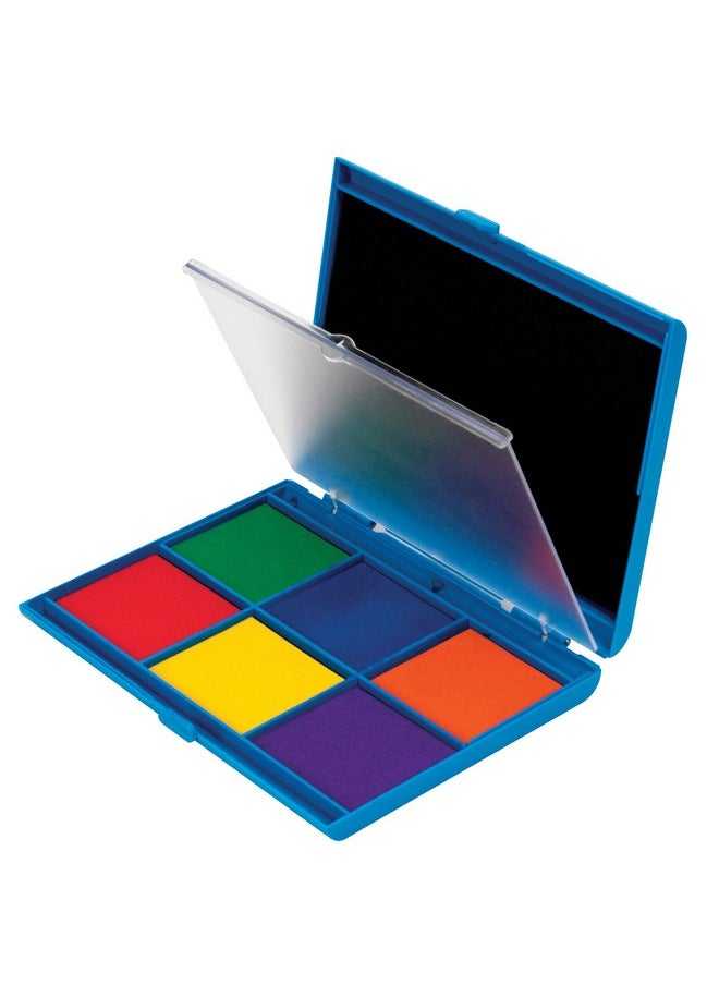 Learning Resources Learning Resources 7-Color Washable Ink Stamp Pad, Green, Blue, Orange, Red, Yellow, Purple, Ages 3+  - Image 3