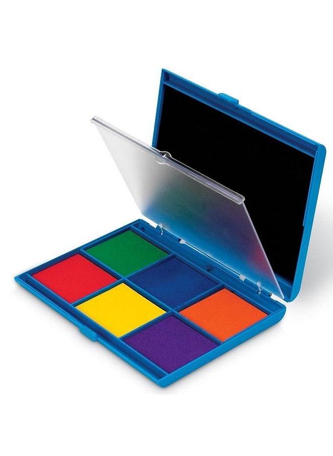 Learning Resources Learning Resources 7-Color Washable Ink Stamp Pad, Green, Blue, Orange, Red, Yellow, Purple, Ages 3+  - Image 1