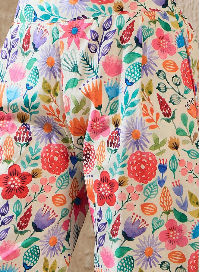 StyleStone قميص مزخرف بألوان زهرية مع طقم بنطلون من ستايل ستون - Image 3
