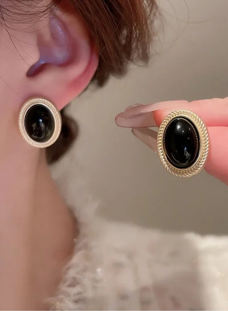 نيو ستايل طقم اكسسوارات نسائي فاخر مكون من سلسال وحلق اذن مطلي باللون الذهبي عيار 18 - Image 5