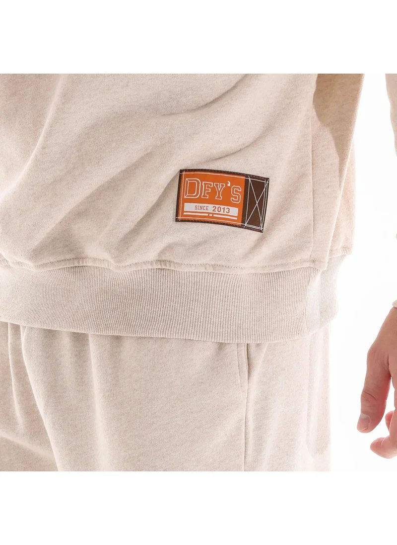 Defy's Men's Stand Collar Sweat Beige