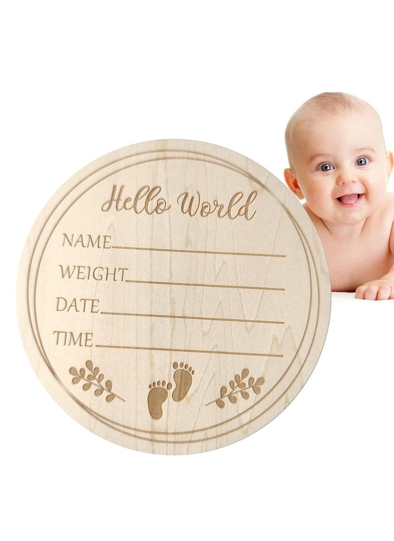 Gonice - Baby Announcement Sign, Newborn Baby Announcement Sign, 5.9 Inch Hello World Newborn Welcome Sign for Baby Shower, Photo Prop, Hospital, Nursery, New Parents (B) - Image 1
