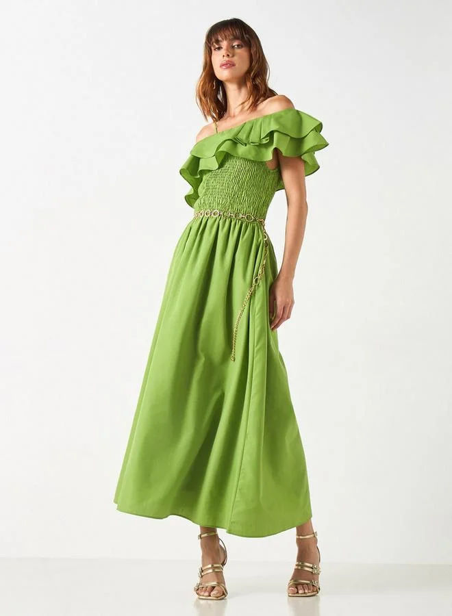 2Xtremz 2Xtremz Off Shoulder A-line Dress with Pockets