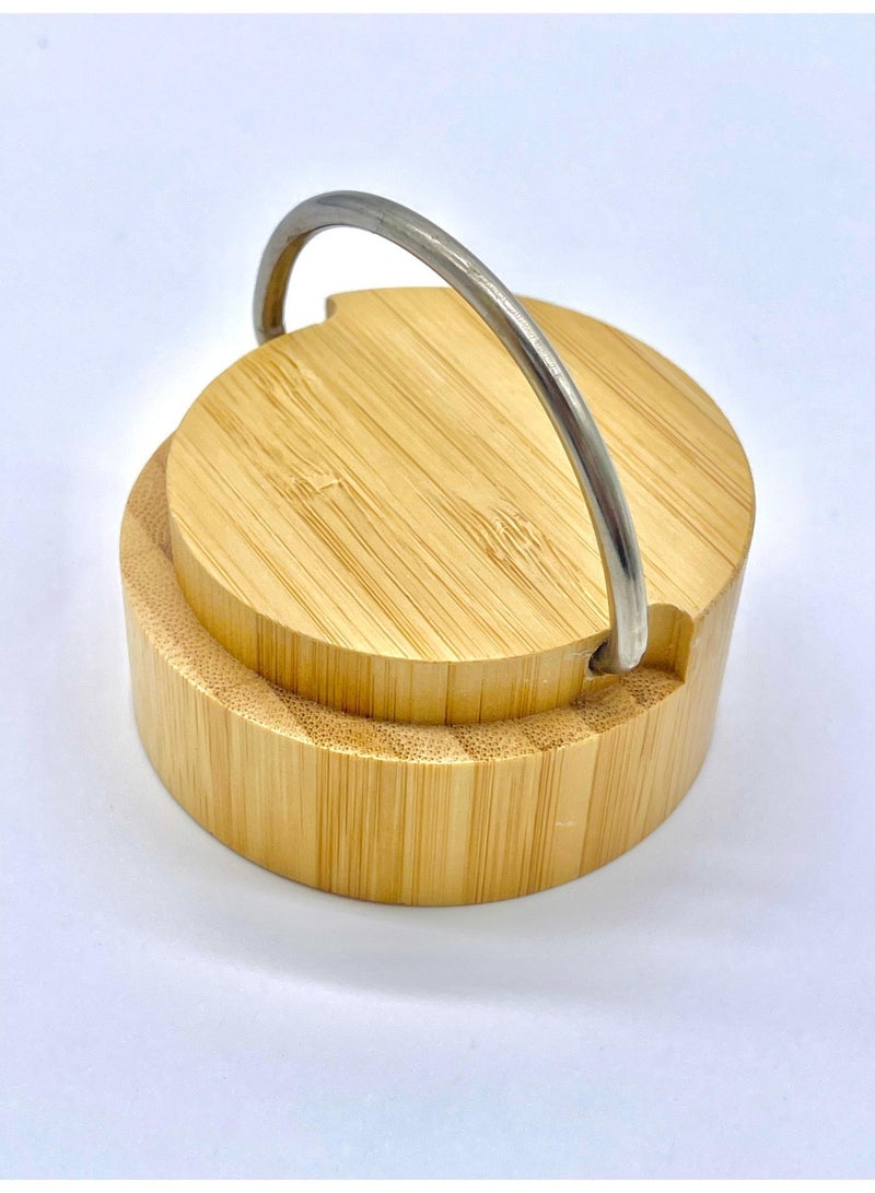 أو جي إس كوب حراري بغطاء خشبي وتصميم بامبو أنيق ستانلس داخلي يحافظ على  البرودة 24 ساعة والحرارة 8 ساعات - Image 4