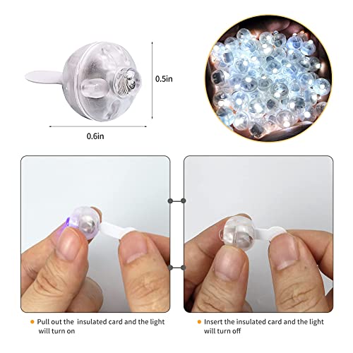 Aogist 100pcs White Balloon Lights,Long Standby Time Waterproof Mini Light,Battery Powered,Round LED Ball Lamp for Latex Balloon Paper Lantern Party Wedding Festival Christmas Halloween Decorative - Image 3
