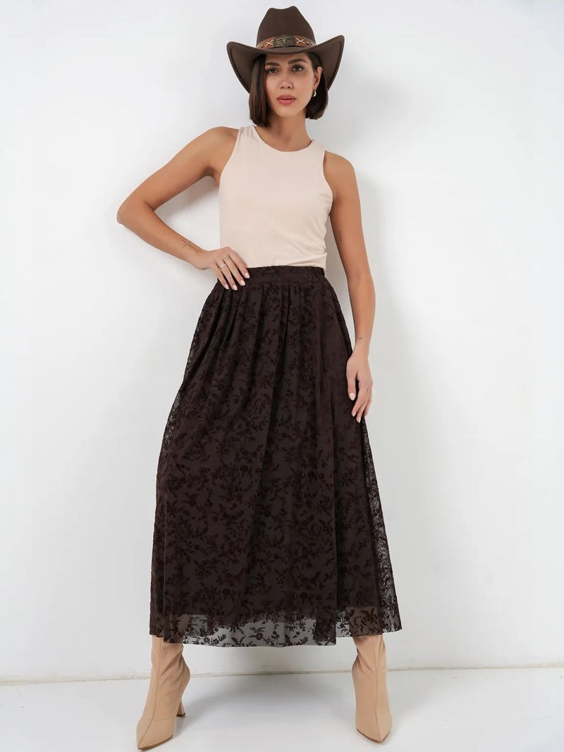 BIG DART BDART High Waist Floral Maxi Skirt - Image 1