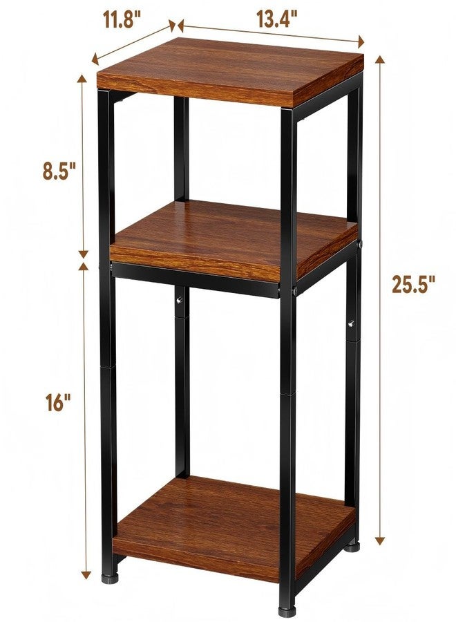 Ekisemio 3-Tier Side Table, End Table Nightstand for for Living Room & Small Spaces, Rustic Brown - Image 3