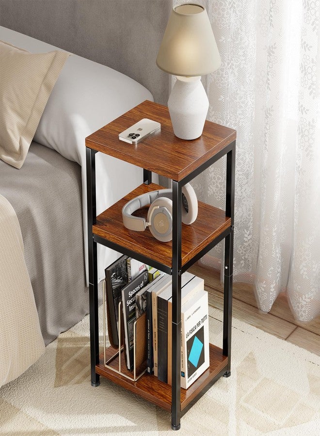 Ekisemio 3-Tier Side Table, End Table Nightstand for for Living Room & Small Spaces, Rustic Brown - Image 2