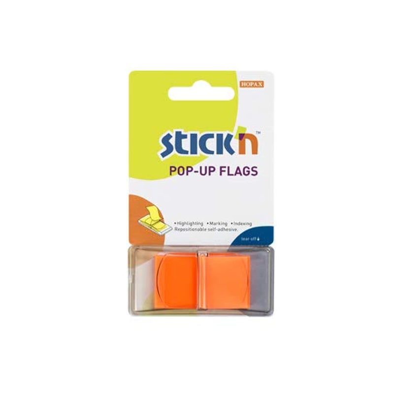 HOPAX-Stick'n 26012 Sticky Note 45X25 mm - Neon Orange, 50 Sheets