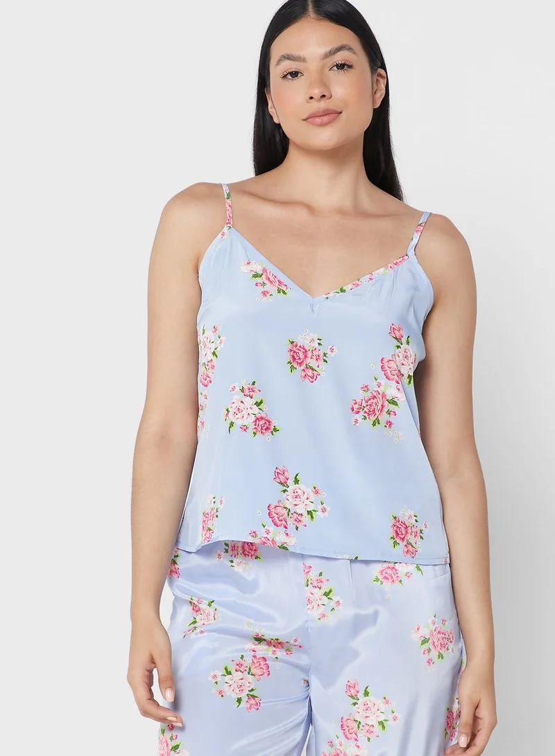 ELLA 3Pc Pyjama Set Cami Top With Night Robe & Pant