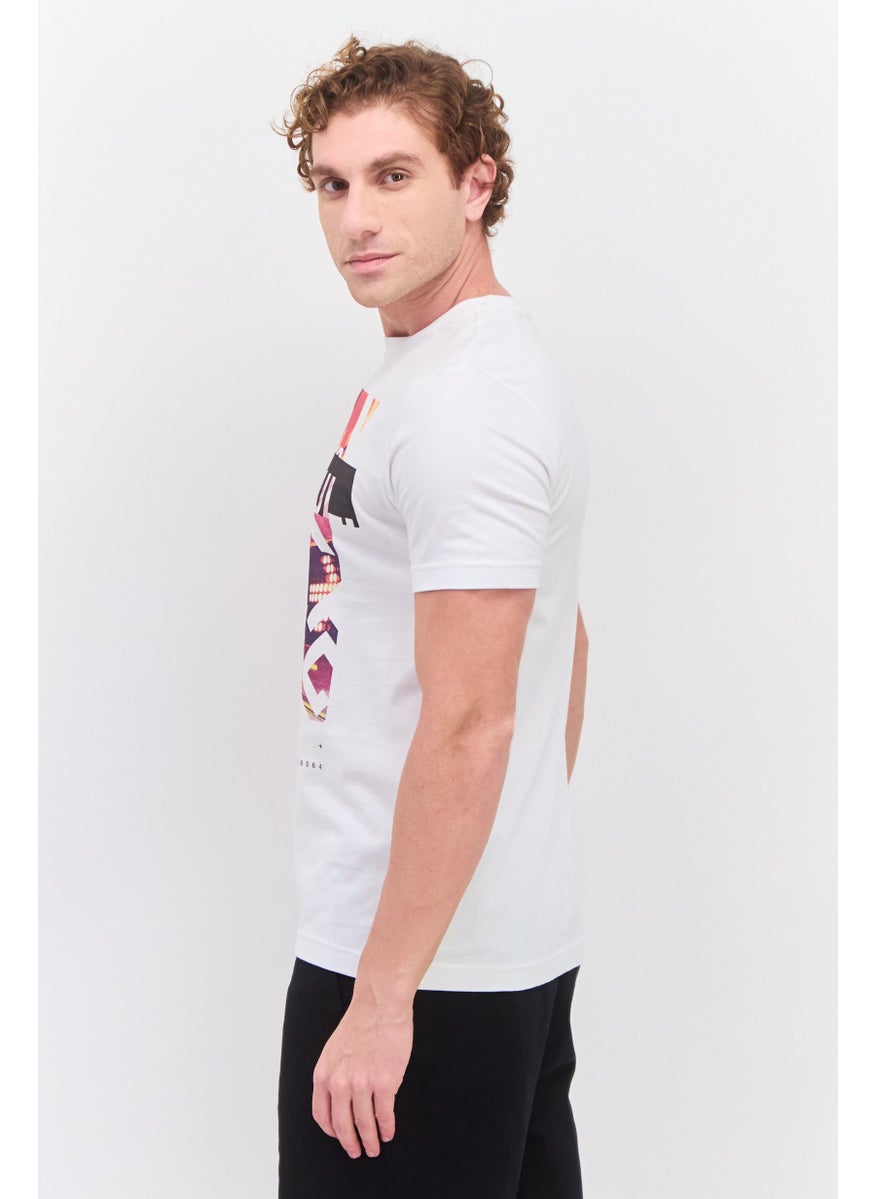 Free Soul Men Crew Neck Short Sleeve Graphic Print Troon T-Shirt, White Combo  - Image 2