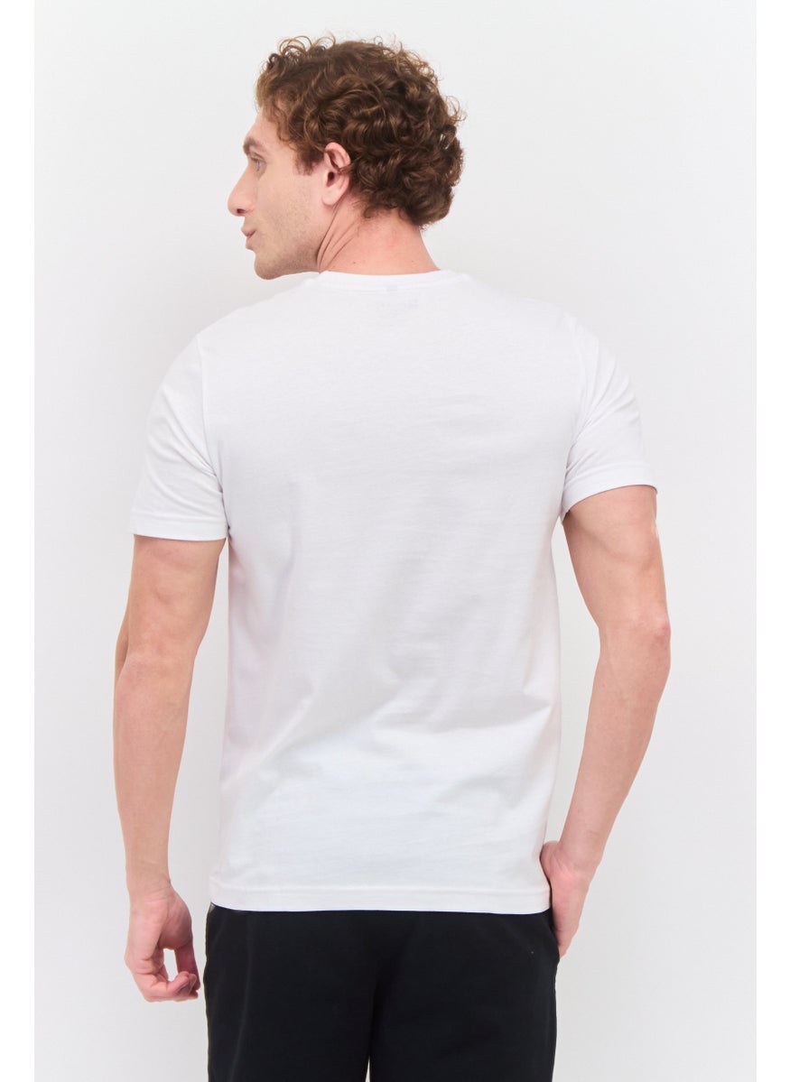 Free Soul Men Crew Neck Short Sleeve Graphic Print Troon T-Shirt, White Combo  - Image 3