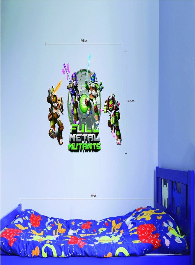 Asian Paints ملصق جداري أصلي من Asian Paints بتصميم سلاحف النينجا بحجم XXL - ملصق جداري قابل للإزالة واللصق - يغطي مساحة 1.9 قدم ارتفاعًا × 2.6 قدم عرضًا على الحائط - ديكور غرفة الأطفال - Image 3