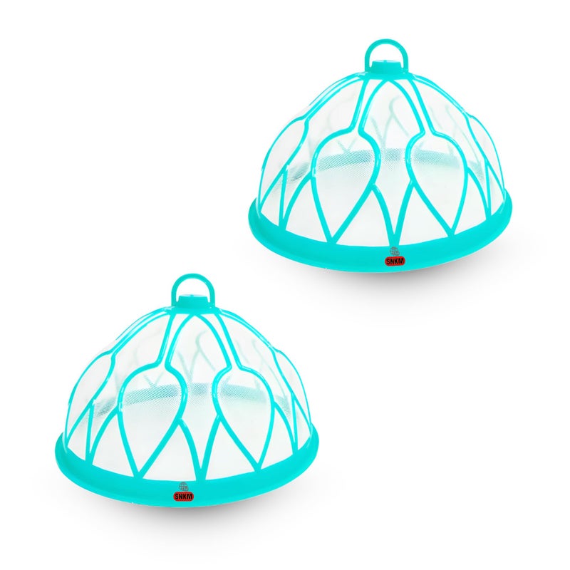 SNKM SNKM Plastic Food Cover Net Dome with Hanging Hook Big Size Round Net Kitchen Table | Flies Mosquitoes Insect Proof Dining Tables Covers (Large Size, 32 cm/12.5 Inch Green, Combo Pack of 2)  - Image 1