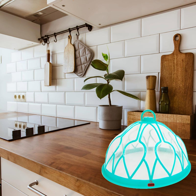 SNKM SNKM Plastic Food Cover Net Dome with Hanging Hook Big Size Round Net Kitchen Table | Flies Mosquitoes Insect Proof Dining Tables Covers (Large Size, 32 cm/12.5 Inch Green, Combo Pack of 2)  - Image 5