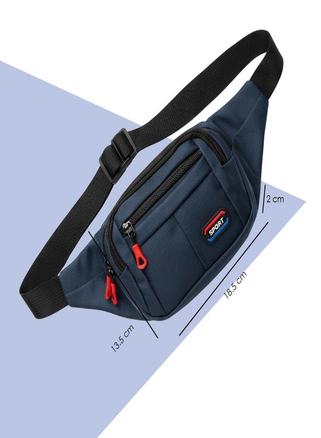 KARP Large Cross Body Fanny Pack Pockets,Gifts for Enjoy Sports Workout Traveling Running Casual Hands-Free Wallets Waist Pack Phone Bag Carrying All Phones (Blue) - Image 2