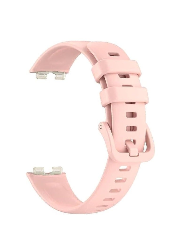 حزام سيليكون بديل متوافق مع هواوي باند 10 2024 مقاوم للماء وحزام بديل قابل للتعديل جيد لهاتف هواوي باند 10 - وردى - Image 1
