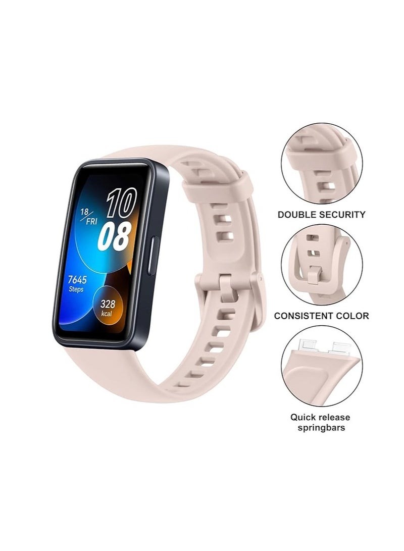 حزام سيليكون بديل متوافق مع هواوي باند 10 2024 مقاوم للماء وحزام بديل قابل للتعديل جيد لهاتف هواوي باند 10 - وردى - Image 2