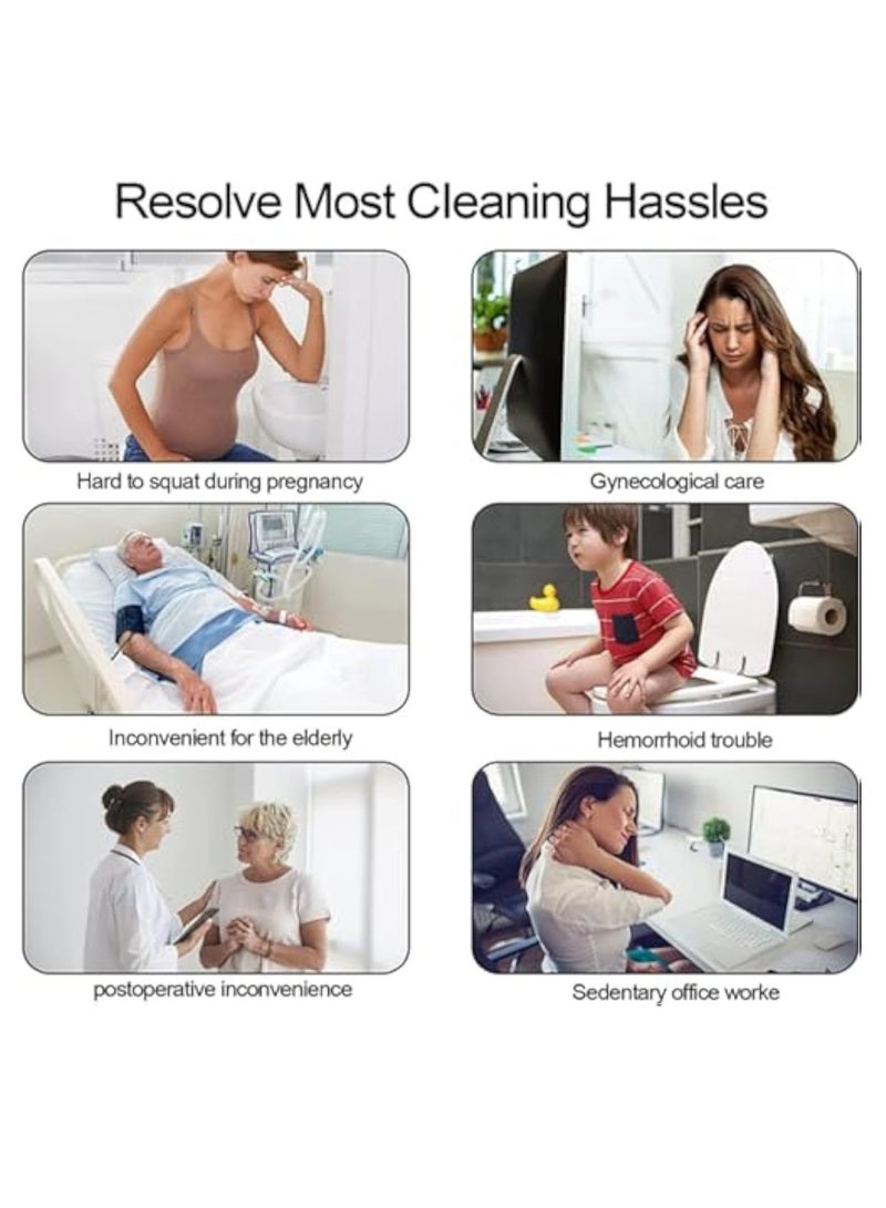 Hihonor Sitz Bath for Toilet Seat,Foldable Sitz Bath for Over The Toilet Postpartum Care, Hemorrhoids,Clean Skin in the Buttock Area, with Flusher, Comfortable Seating, Relieve Pain, Water Massage, Reusable - Image 4