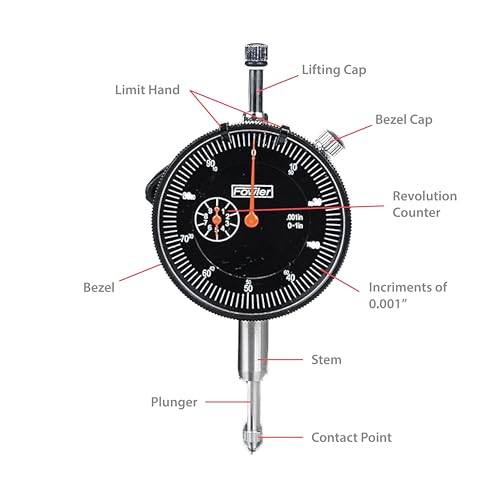 Fowler 52-520-199-0, Magnetic Base and Black Dial Indicator Set - Image 2