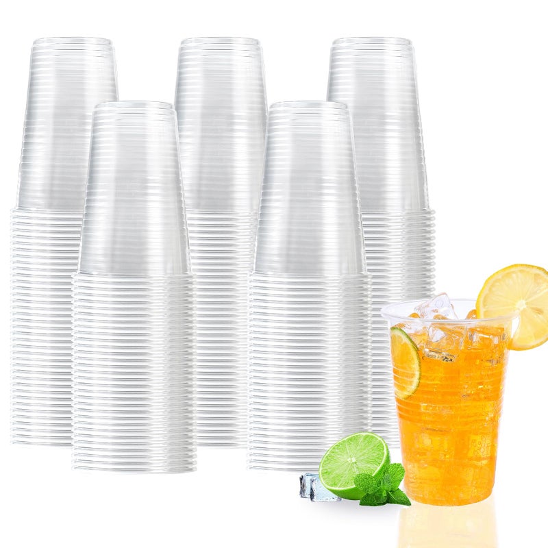 BYSNOW 9 oz Clear Plastic Cups  500 Count Bulk  PP Clear Plastic Cups for Party with Higher Heat Resistance  Suit for Hot Beverages  Soda  Juice (9oz 500count) - Image 1