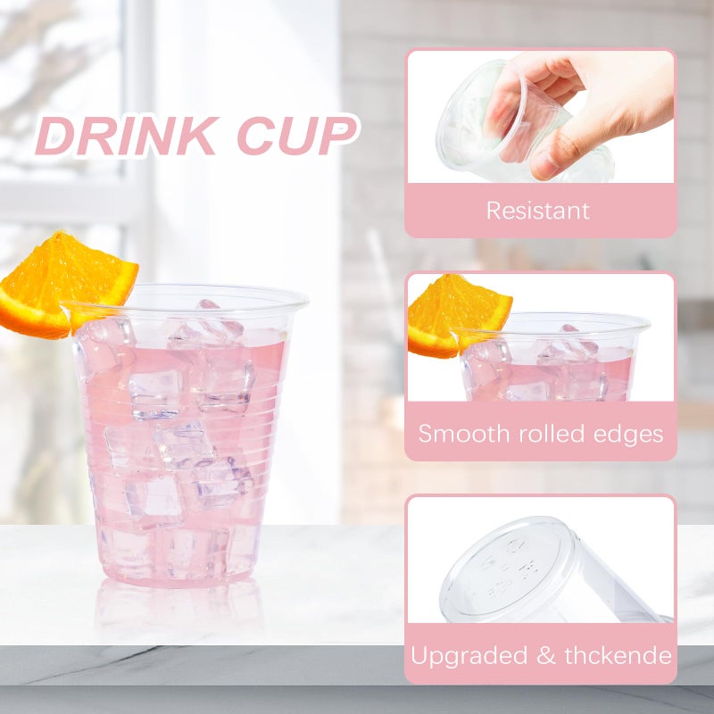 BYSNOW 9 oz Clear Plastic Cups  500 Count Bulk  PP Clear Plastic Cups for Party with Higher Heat Resistance  Suit for Hot Beverages  Soda  Juice (9oz 500count) - Image 3