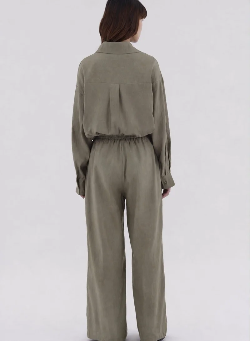 The Editor's Market Belena Drawstring Pants - Seaweed Linen