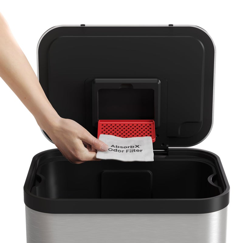 آي تاتش ليس Official AbsorbX Trash Can Deodorizer 3-Pack, All Natural Activated Charcoal Odor Absorber Stops Garbage Smells, Air Filter Freshener for 8 Gal and Larger Waste Bins with Compartment - Image 4