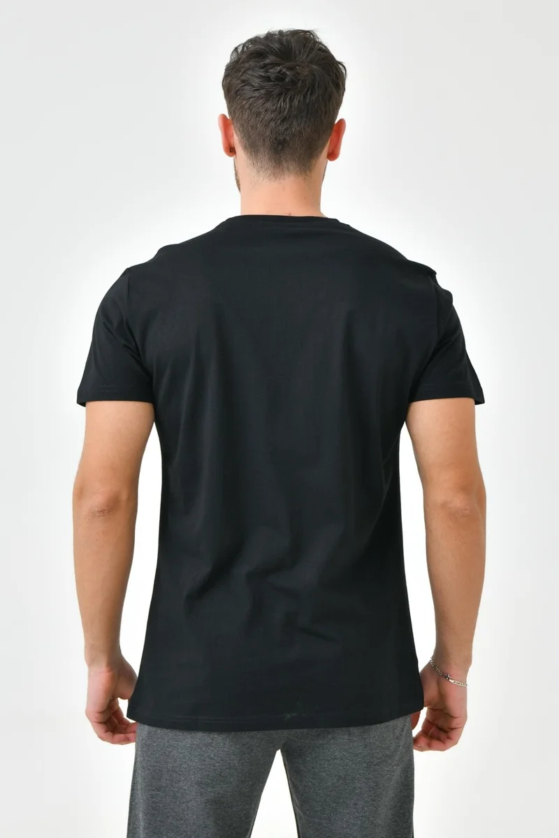 كرامب سبورت Black Embroidery Detailed O Neck Standard Pattern Men's T-Shirt