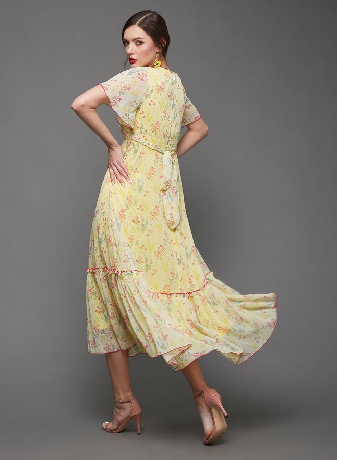 Miss Chase All-Over Floral Print Ruffled Hem Maxi Dress - Image 4