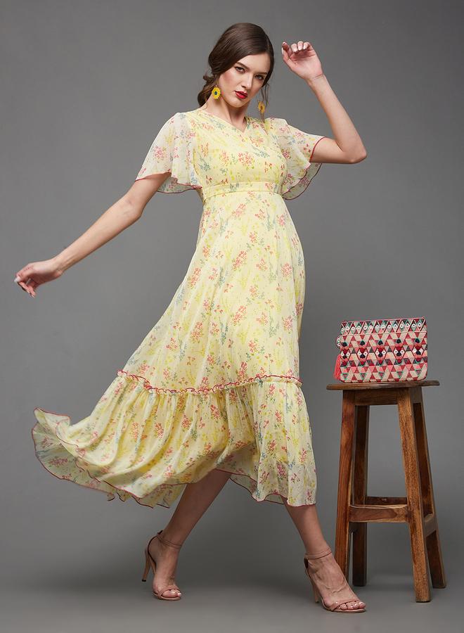 Miss Chase All-Over Floral Print Ruffled Hem Maxi Dress - Image 1