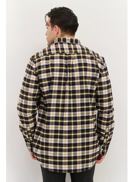 GANT Men Regular Fit Long Sleeve Plaid Casual Shirts, Navy  - Image 4