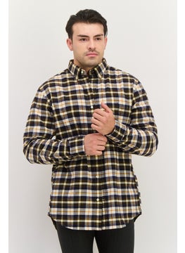 GANT Men Regular Fit Long Sleeve Plaid Casual Shirts, Navy  - Image 1