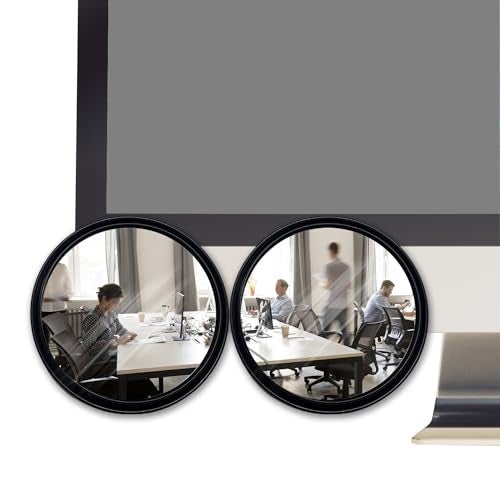 Aogigigio 2pcs Office Cubicle Mirrors - Adjustable Monitor Mirror to See Behind You, 2.3inch - Image 1
