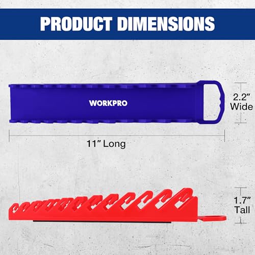 WORKPRO 2-Pack Magnetic Wrench Organizer, 12-Piece Gripper Wrench Holder for Stubby or Line Wrenches, Quality Wrench Rack Fits for SAE (1/4” to 15/16”) and Metric (6mm to 24mm), Flexible Teeth - Image 2