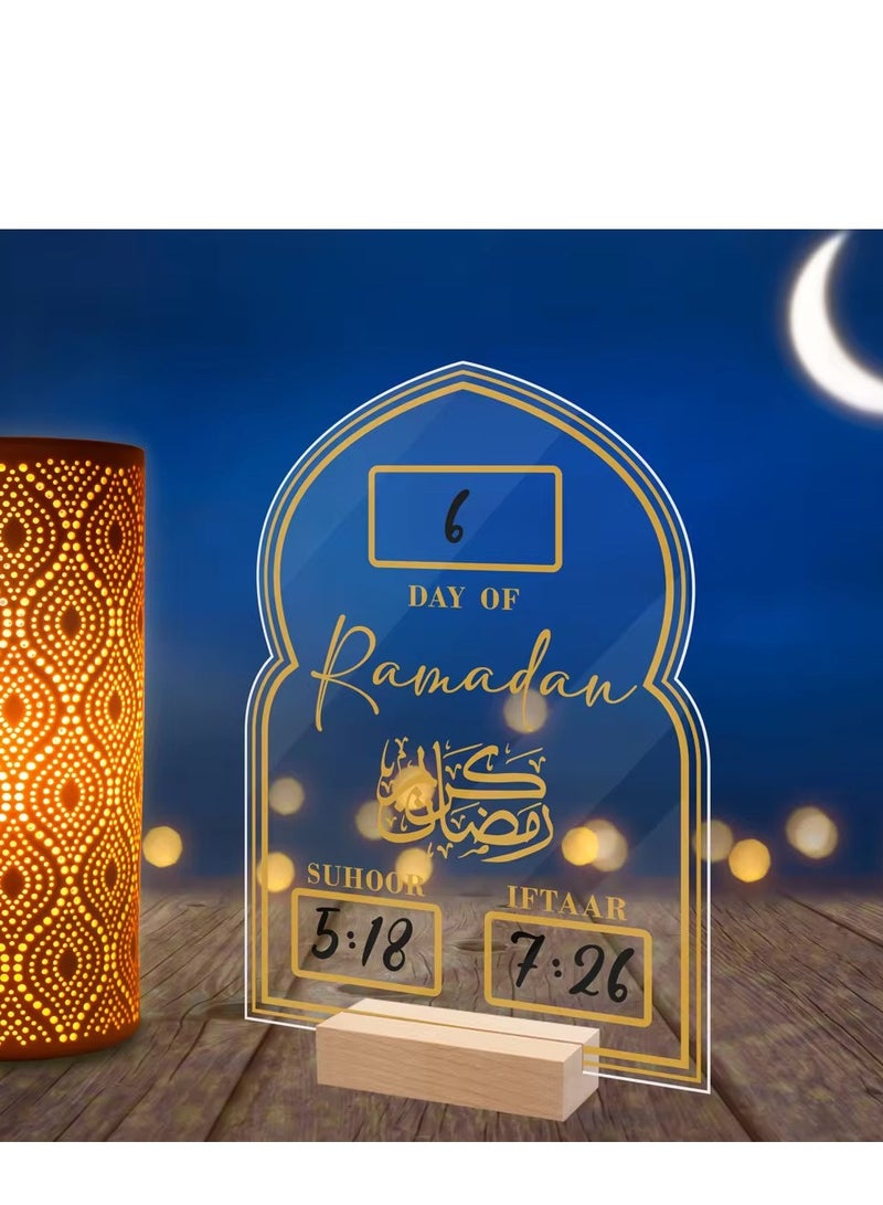 زينة مكتبية من الأكريليك لعيد الفطر المبارك العد التنازلي لعيد الفطر ديكورات منزلية - Image 4