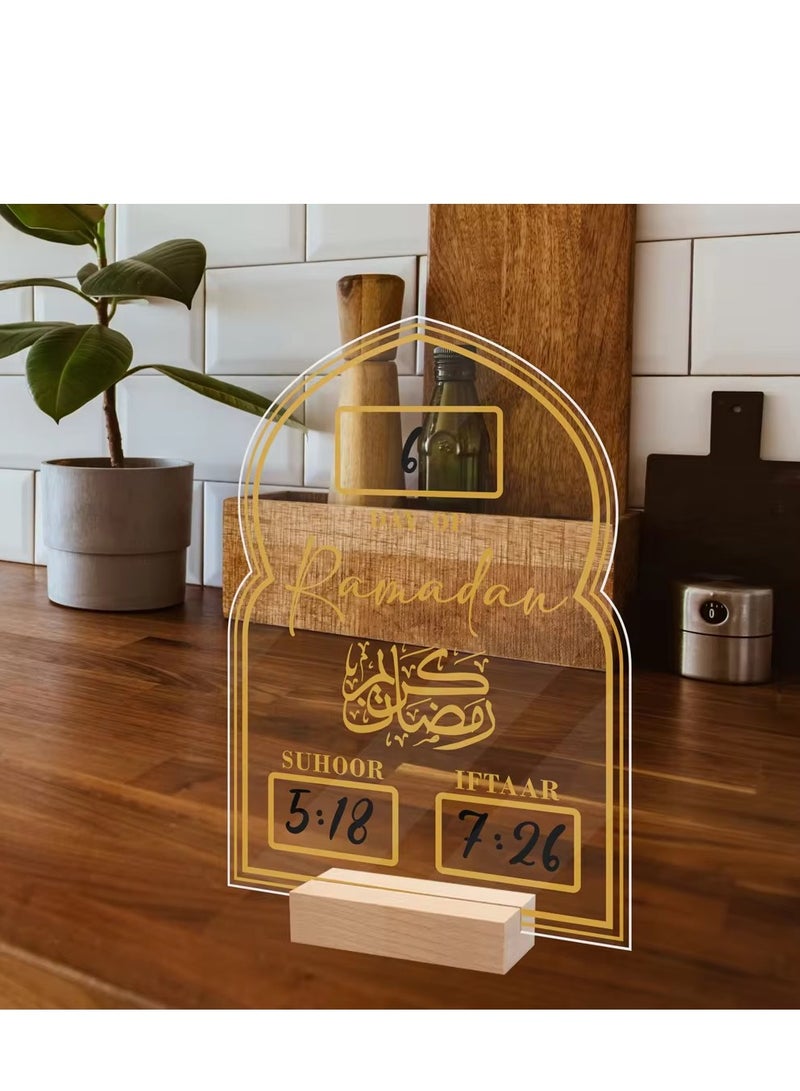 زينة مكتبية من الأكريليك لعيد الفطر المبارك العد التنازلي لعيد الفطر ديكورات منزلية - Image 2