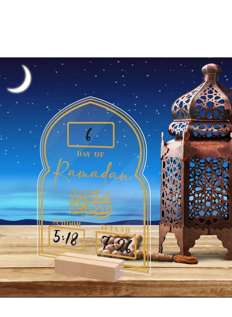 زينة مكتبية من الأكريليك لعيد الفطر المبارك العد التنازلي لعيد الفطر ديكورات منزلية - Image 5