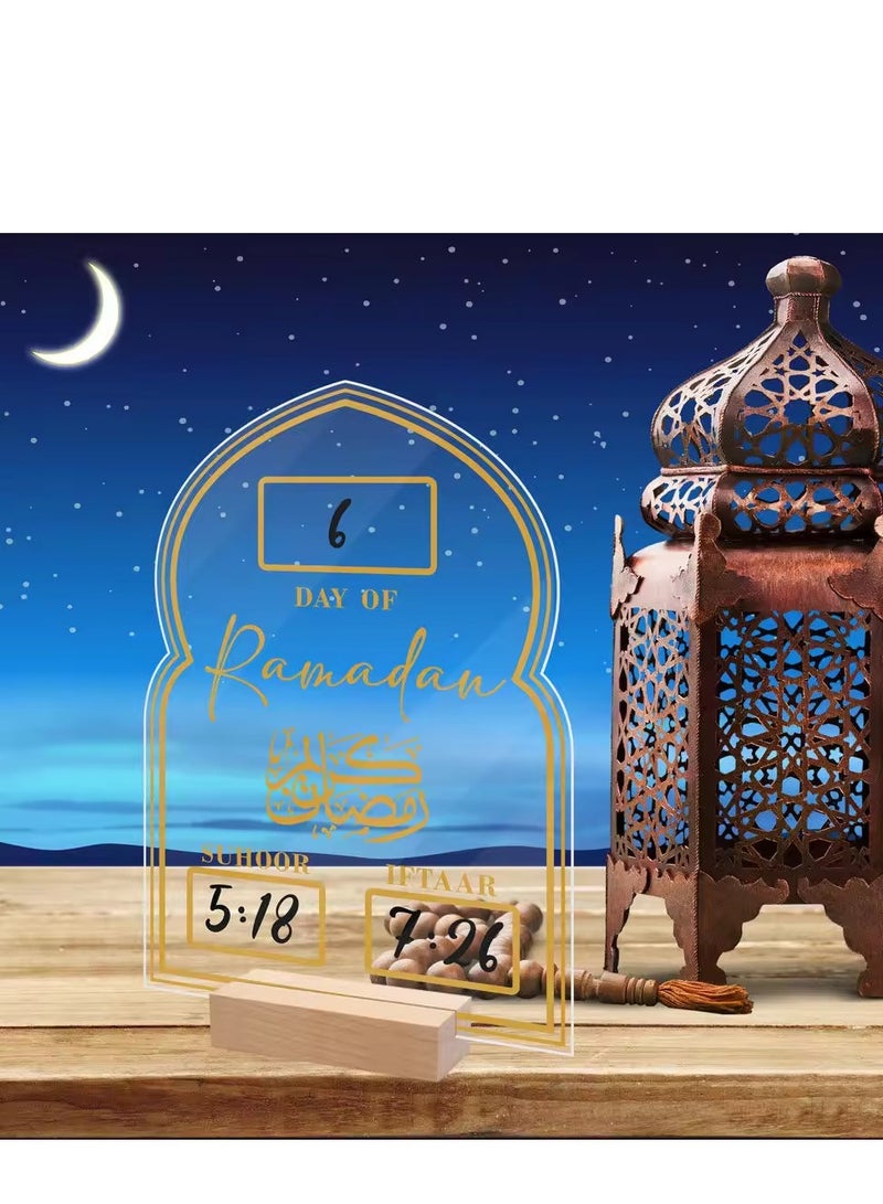 زينة مكتبية من الأكريليك لعيد الفطر المبارك العد التنازلي لعيد الفطر ديكورات منزلية - Image 3