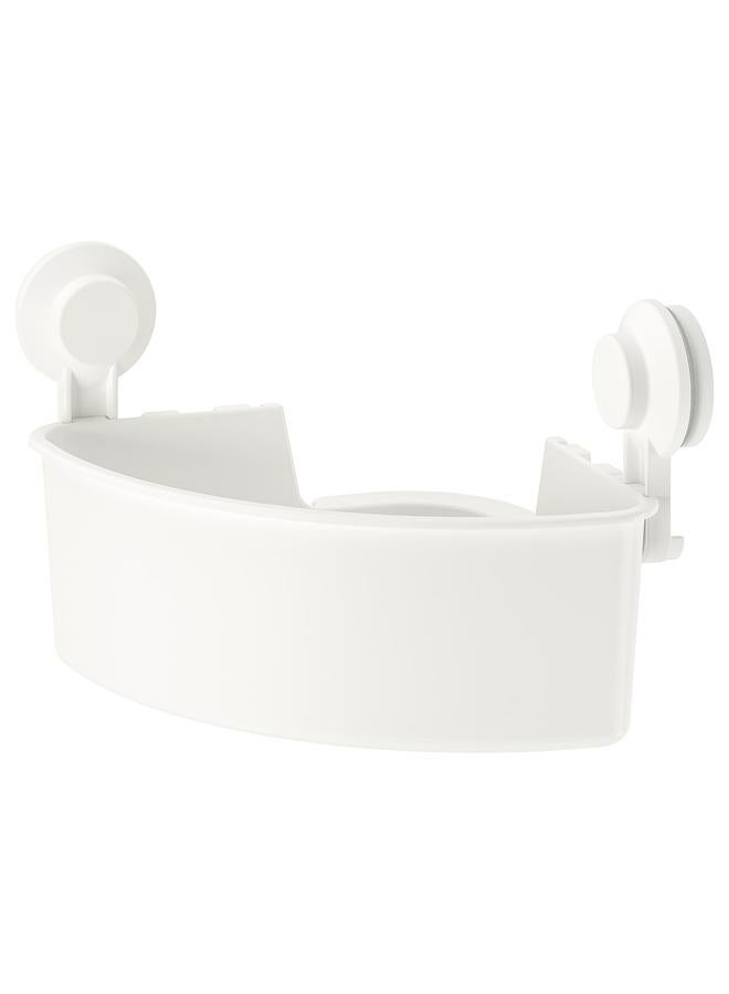 Zaboon Corner Shelf Unit With Suction Cup, White - Image 1