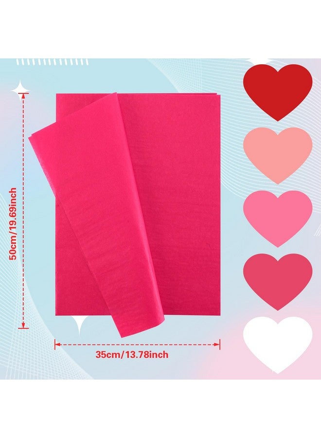 SANNIX 100 Sheets Pink Christmas Tissue Paper, Red Hot Pink Gift Wrapping Paper For Wedding Party Pink Fall Christmas Decor Diy Crafts Gift Packing 19.7 ×13.8 Inch (5 Colors) - Image 2