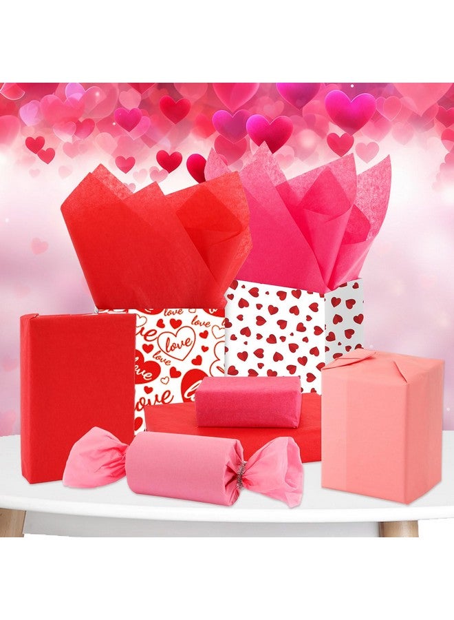 SANNIX 100 Sheets Pink Christmas Tissue Paper, Red Hot Pink Gift Wrapping Paper For Wedding Party Pink Fall Christmas Decor Diy Crafts Gift Packing 19.7 ×13.8 Inch (5 Colors) - Image 5