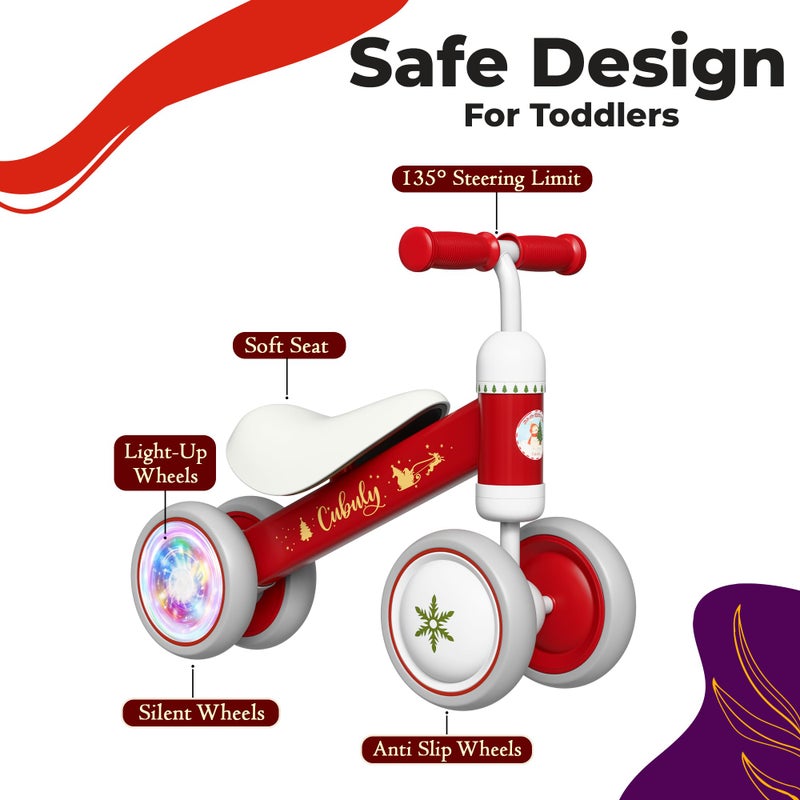 Cubuly Red Baby Balance Bike for 1-3 Year â€“ First Birthday Boy Girl Gifts 12-36 Month Mini Bike|Colorful Lighting Wheels|Ride on Toys |Toddler Balance Bike 1-3 Indoor/Outdoor - Image 5