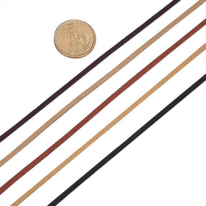 TamBee 3mm Leather String Cord, 100 Yards Faux Leather Cord for Jewelry Making, DIY Crafts, Shoe Lace, Arts - Flat Elastic Laces(Black) - Image 4
