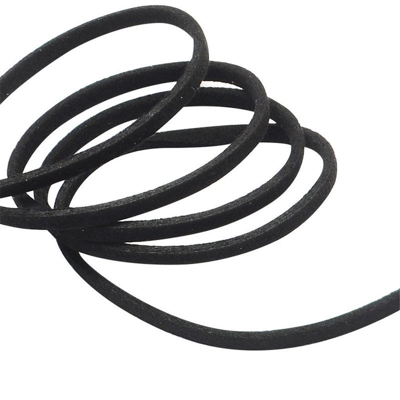 TamBee 3mm Leather String Cord, 100 Yards Faux Leather Cord for Jewelry Making, DIY Crafts, Shoe Lace, Arts - Flat Elastic Laces(Black) - Image 3
