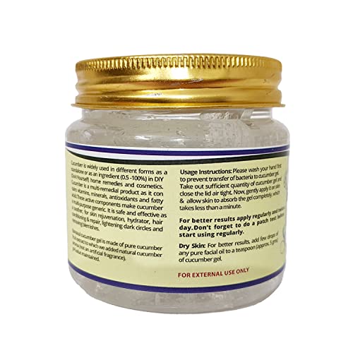BONSOUL All Natural and Pure Cucumber Gel | Ideal for Soothing & Rejuvenating Skin | Hair, Face and Body (200 GMS) - Image 3